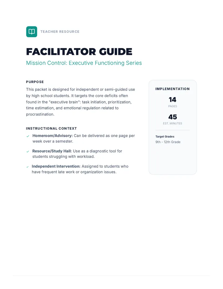 Mission Control Teacher Guide