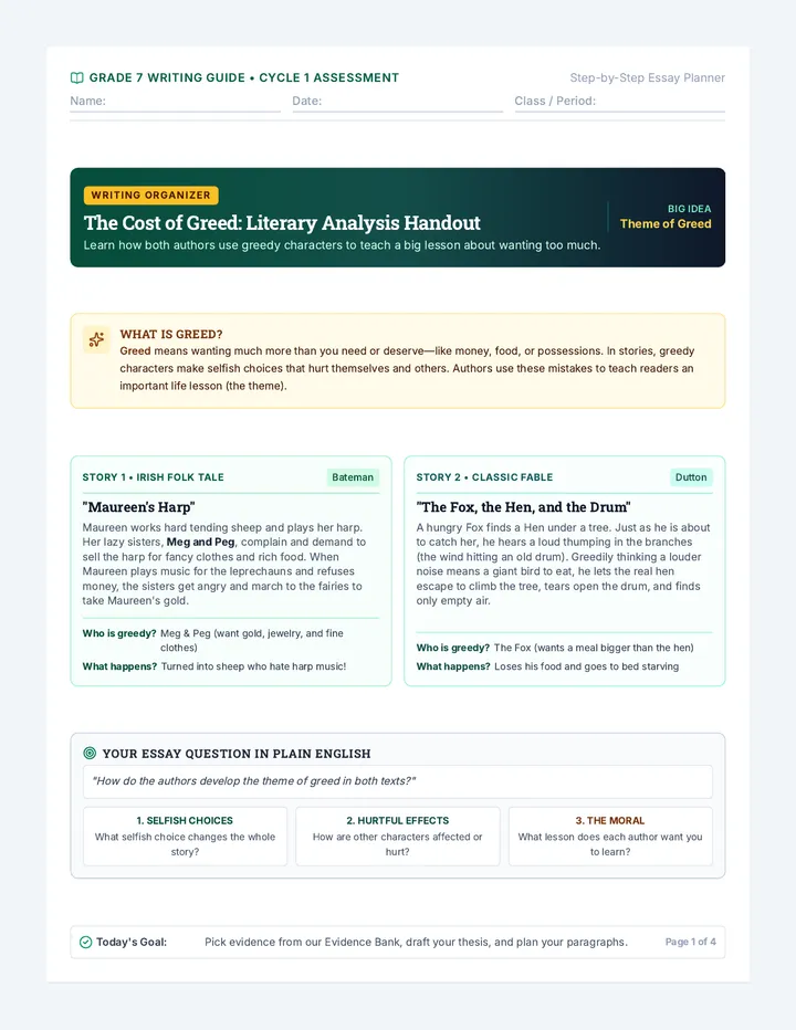 Cost of Greed Analysis Handout
