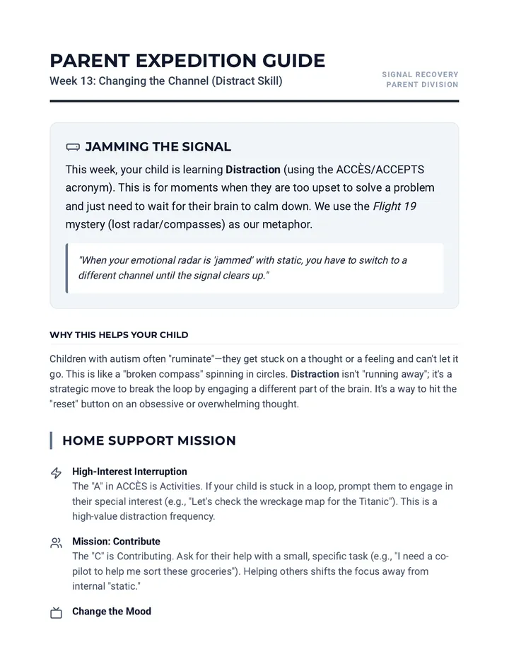 Radar Jamming Distract and ACCES Parent Guide