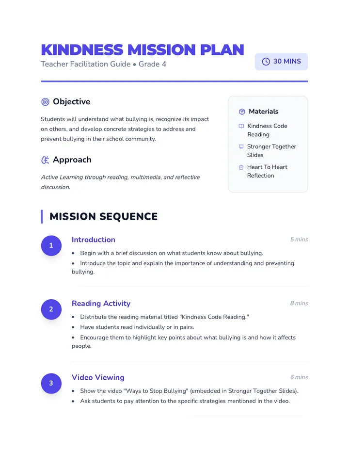 Kindness Mission Plan