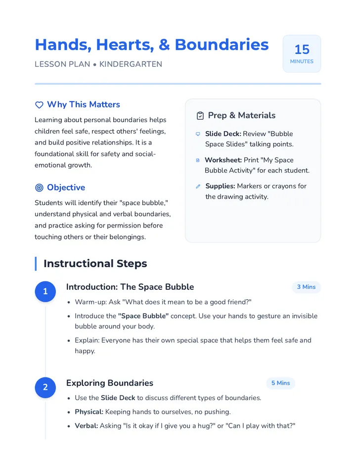 Boundaries Lesson Plan