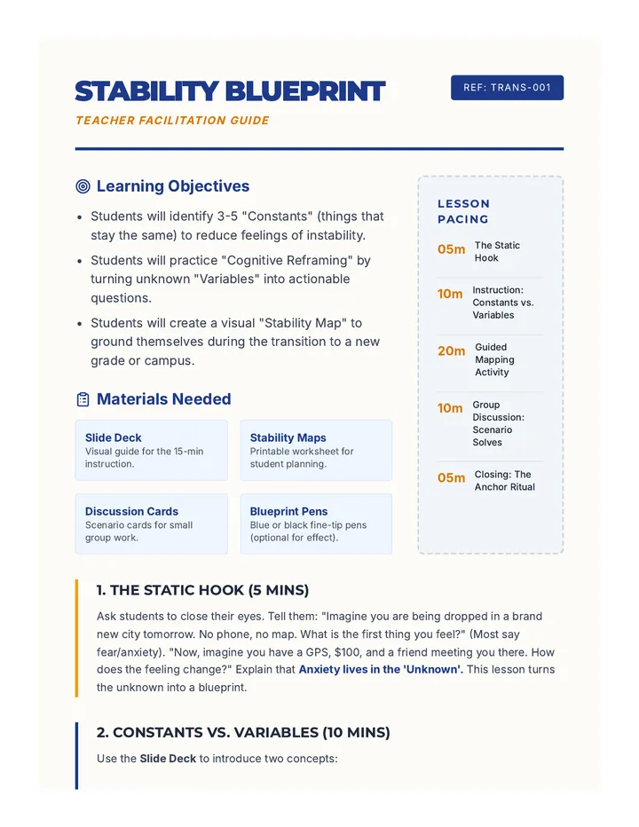 Stability Blueprint Teacher Guide