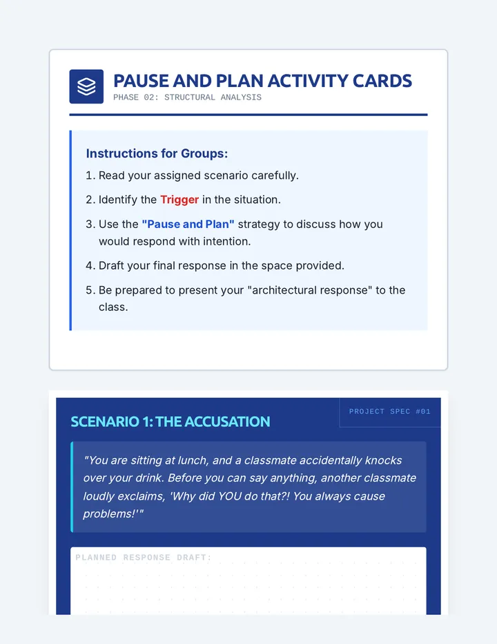 Pause and Plan Activity Cards