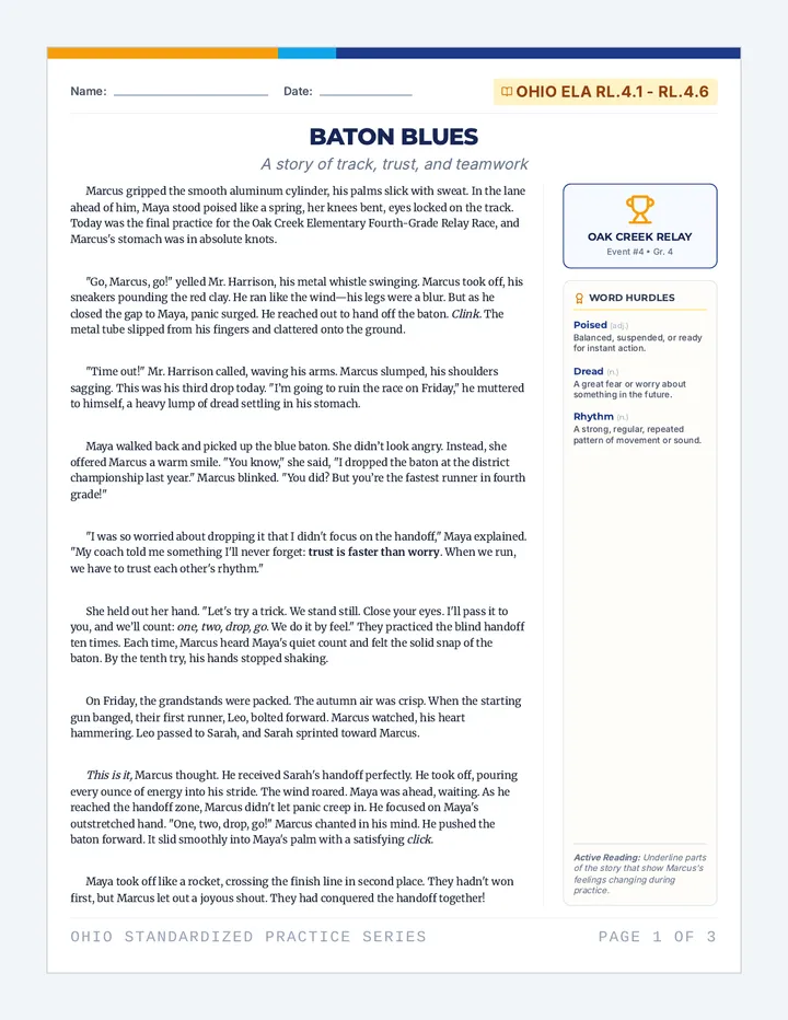 Baton Blues Reading Packet