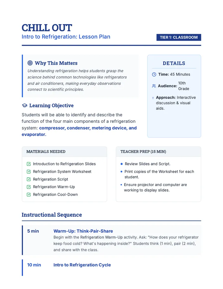 Chill Out Lesson Plan