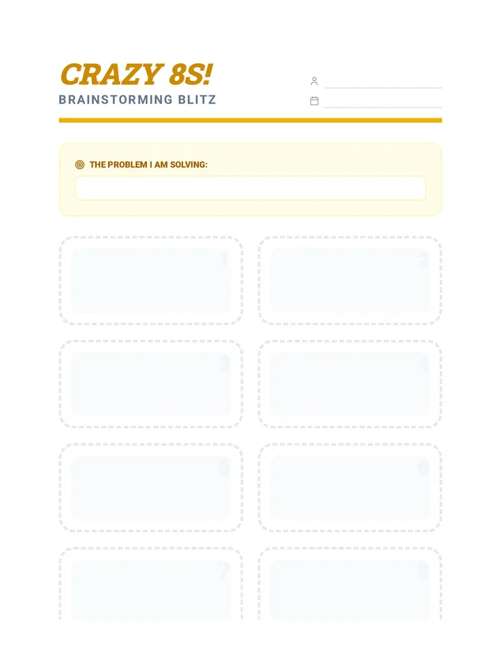 Crazy 8s Worksheet