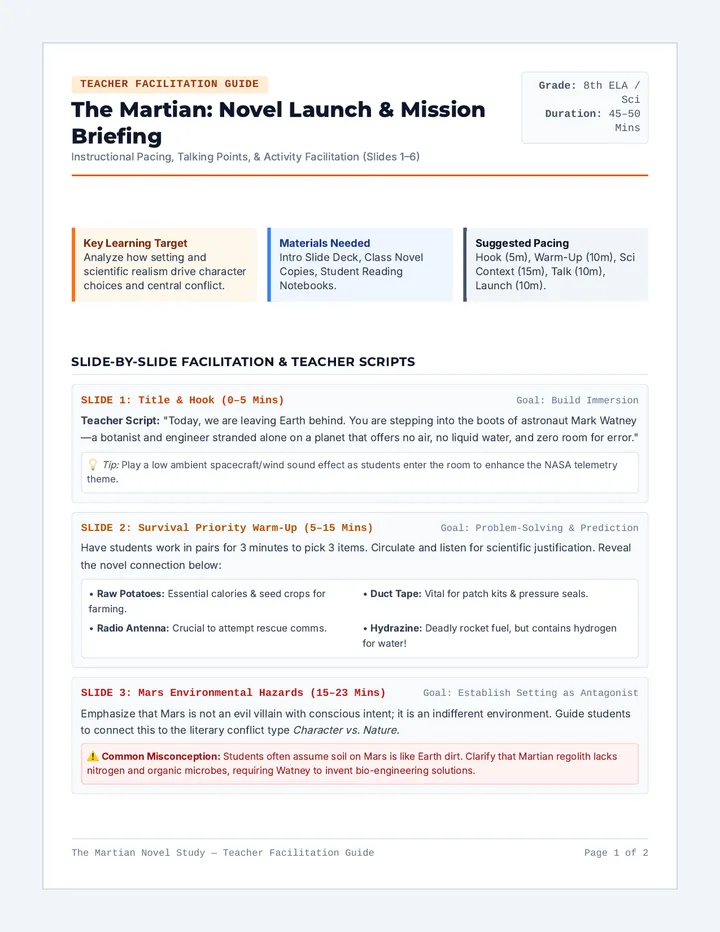 Martian Launch Teacher Guide