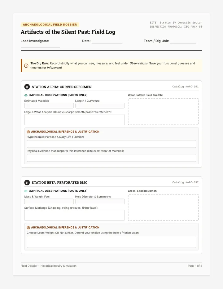 Artifact Field Log Activity