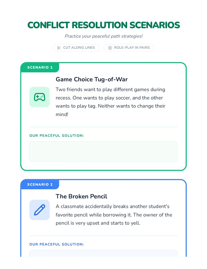 Conflict Resolution Scenarios