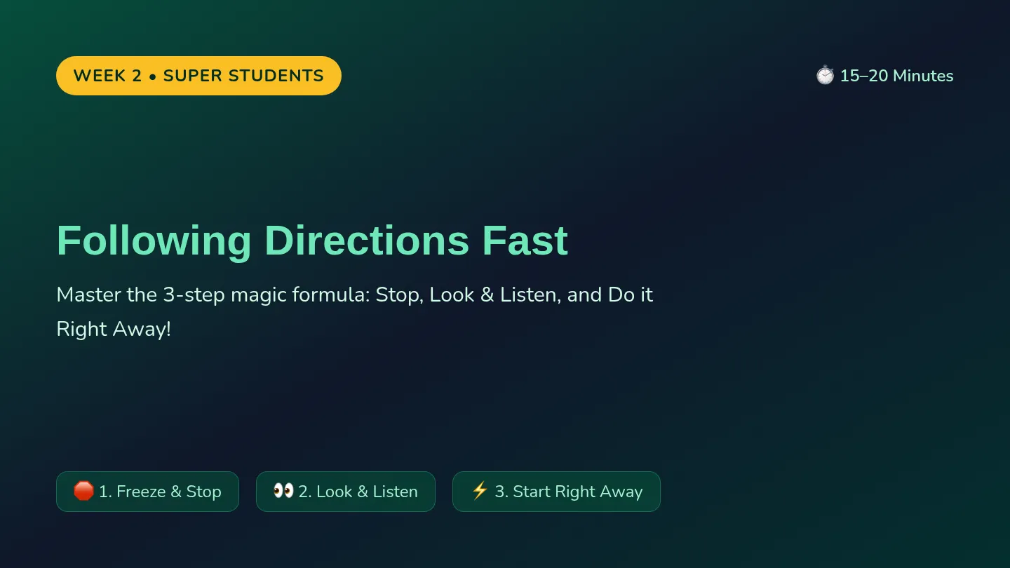 Following Directions Slides