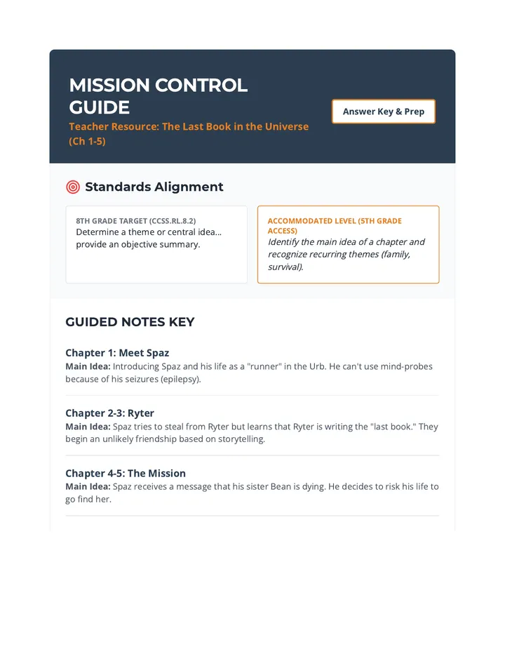 Mission Control Teacher Guide