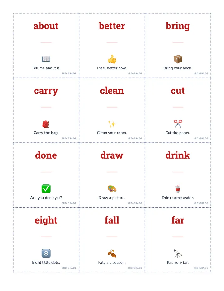 Word Garden 3rd Grade Flashcards