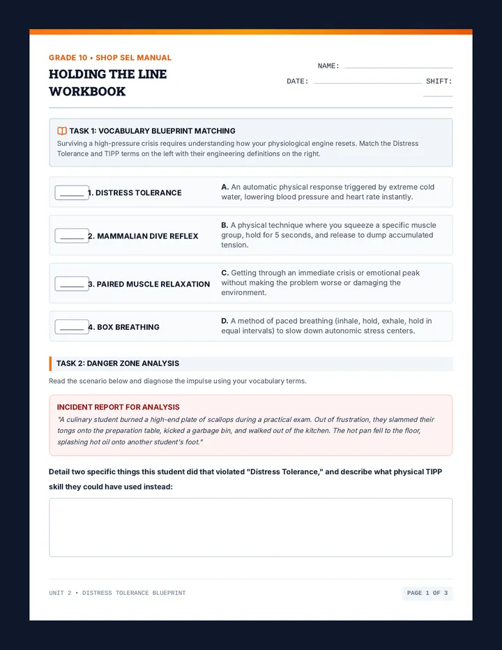 Holding the Line Student Workbook