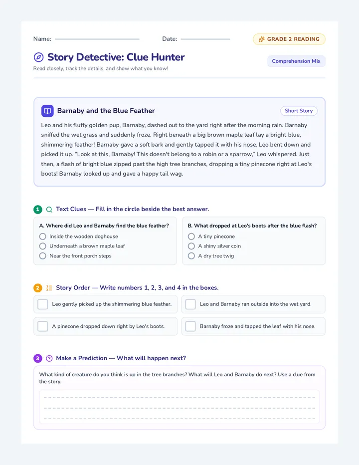 Story Detective Worksheet