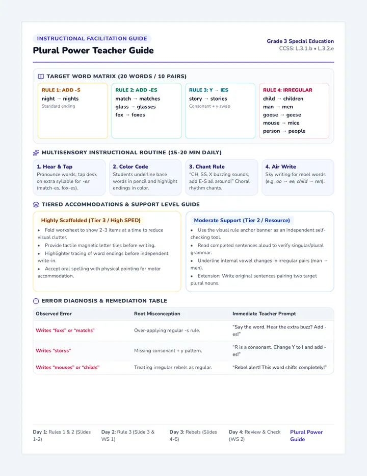 Plural Power Teacher Guide