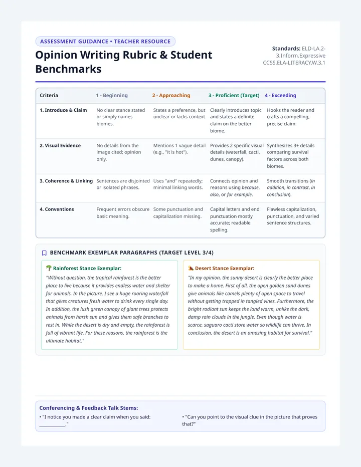 Biome Opinion Rubric