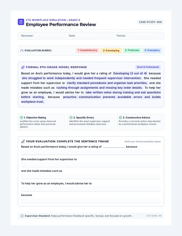 Employee Evaluation Handout