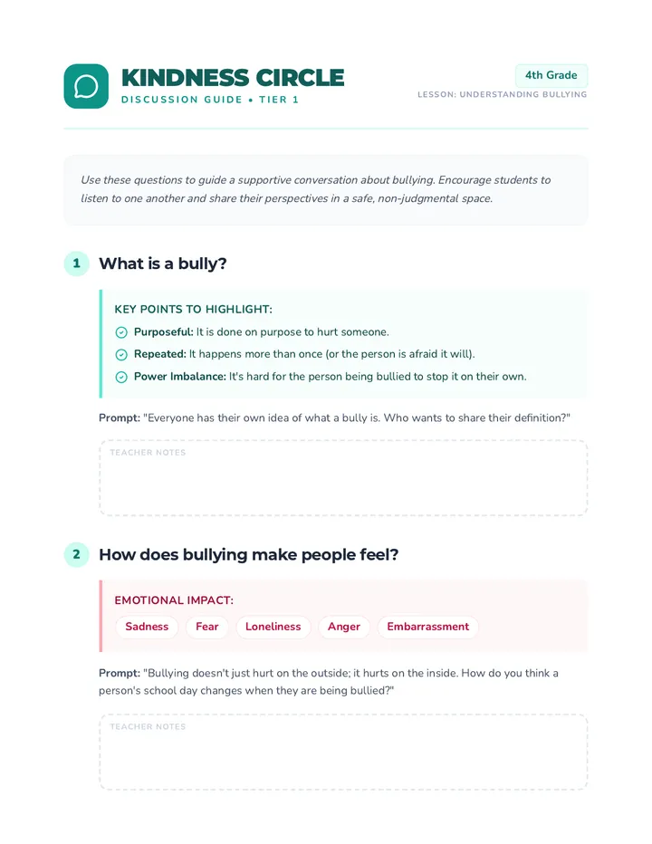 Kindness Circle Discussion Guide