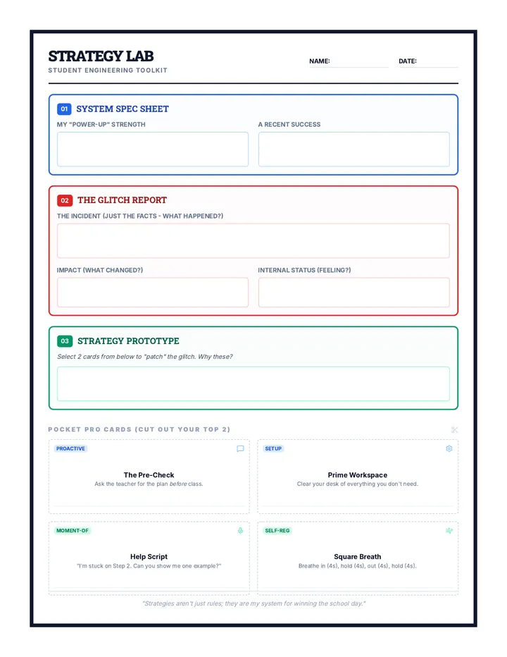 Strategy Lab Worksheet Toolkit