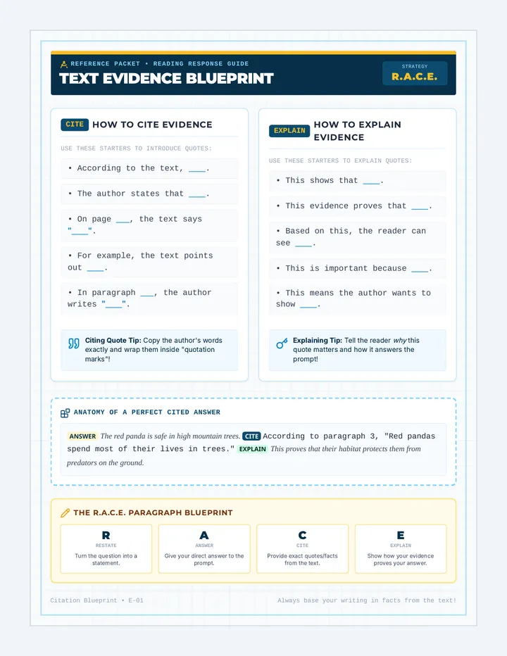 Text Evidence Citation Guide