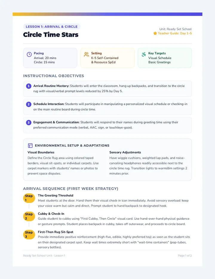 Circle Stars Teacher Guide