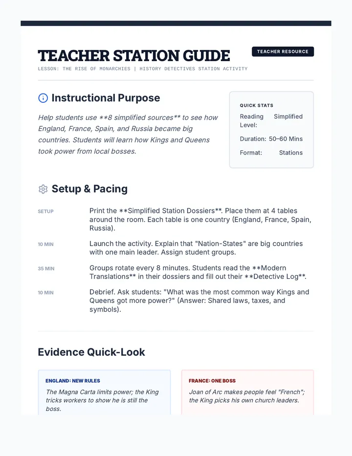 Nation State Teacher Briefing