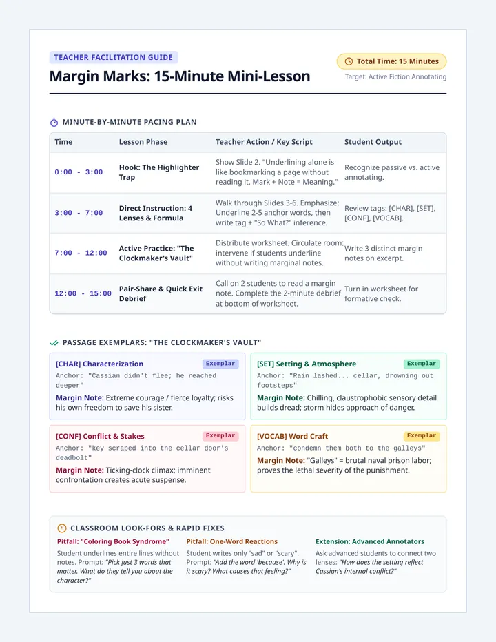 Margin Marks Teacher Guide