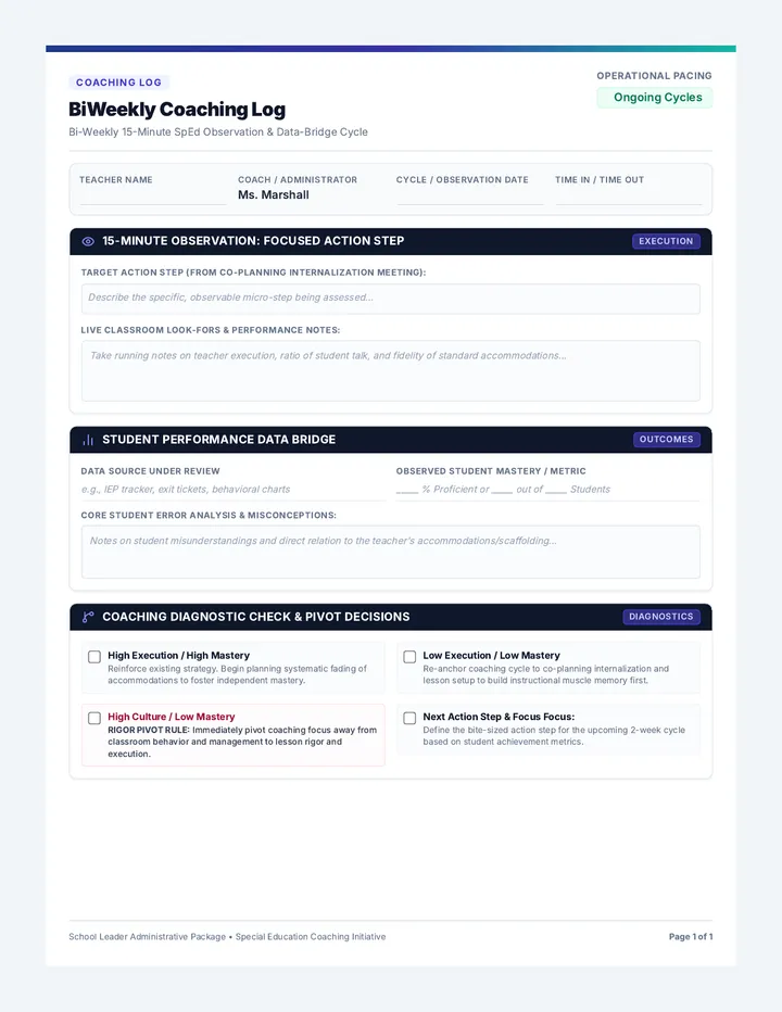BiWeekly Coaching Log page 1