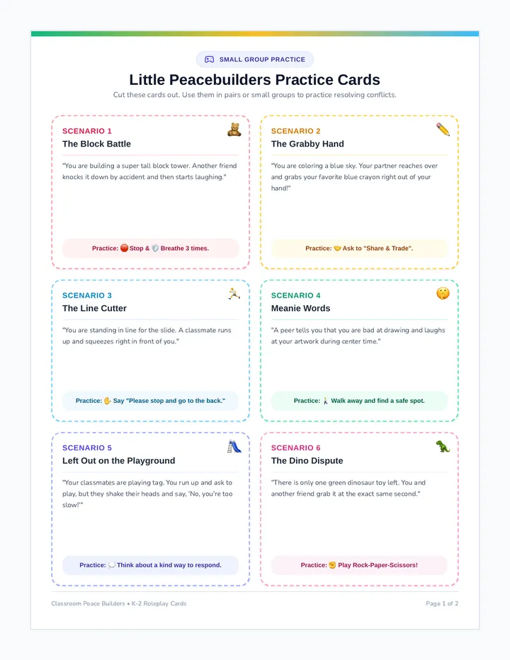 Little Peacebuilders Role Play Cards