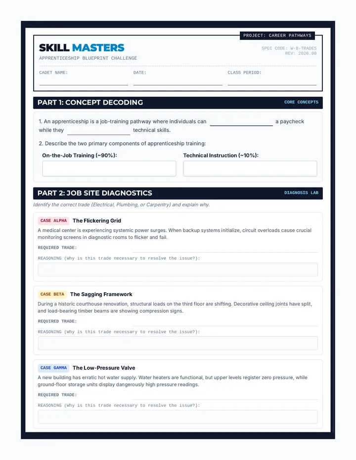 Skill Masters Worksheet