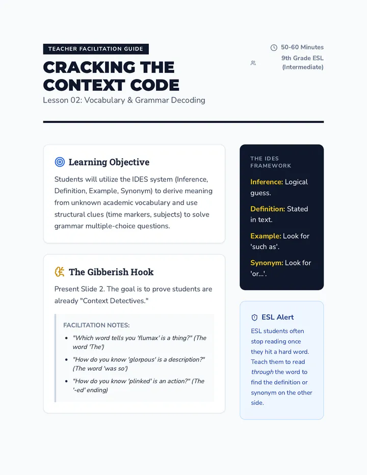 Grammar Detective Guide