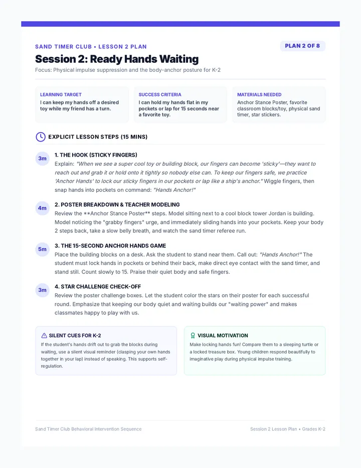 Ready Hands Lesson Plan