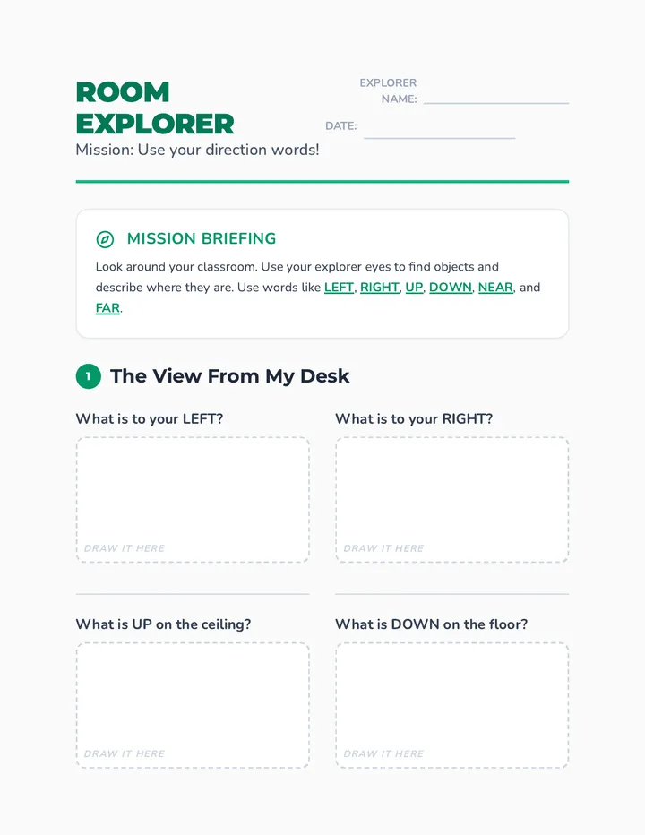 Room Explorer Worksheet