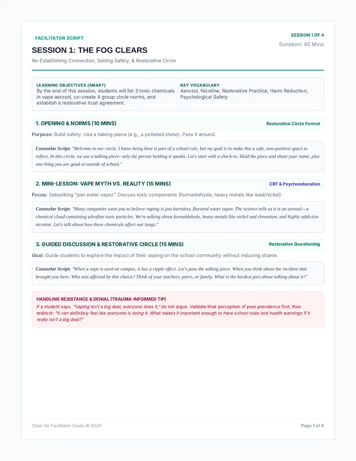 Clear Air Facilitator Session Guide