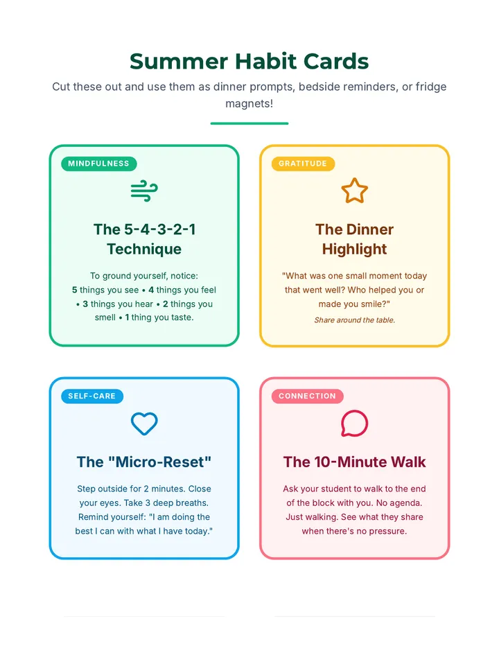 Summer Habit Cards