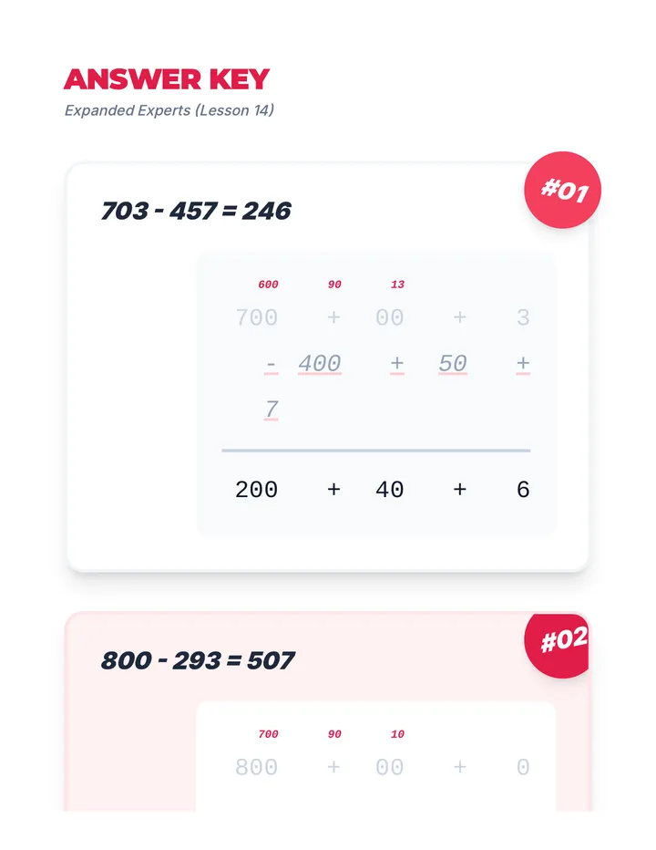 Expanded Experts Answer Key