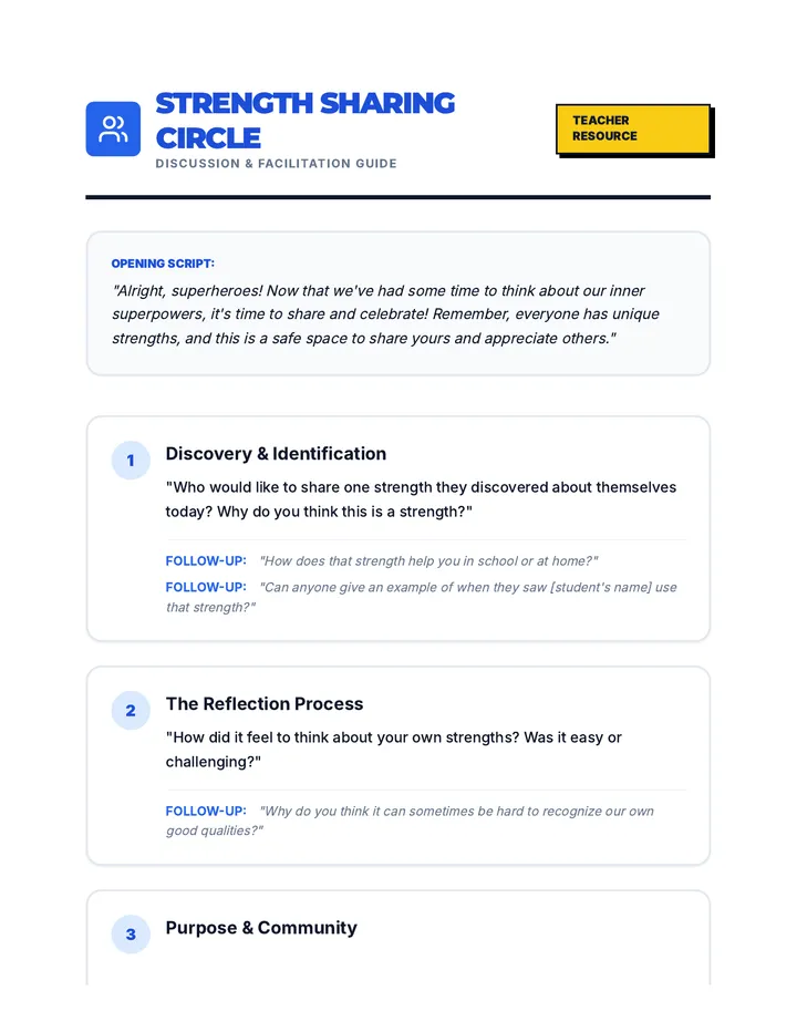 Strength Sharing Circle Discussion Guide