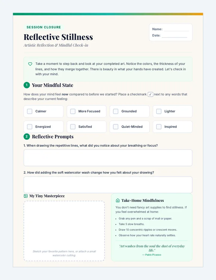 Ink Stillness Cooldown Sheet