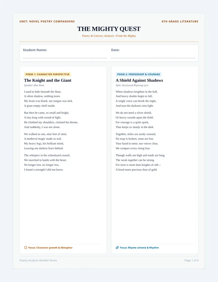 Mighty Quest Student Booklet