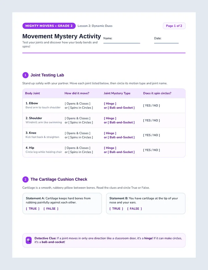 Movement Mystery Activity
