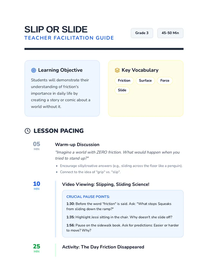 Slip or Slide Teacher Guide
