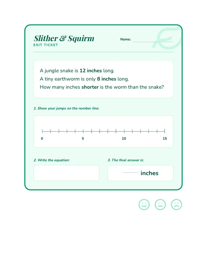 Slither Squirm Exit Ticket
