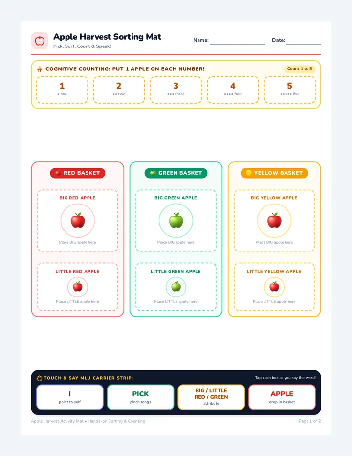 Apple Harvest Activity Mat