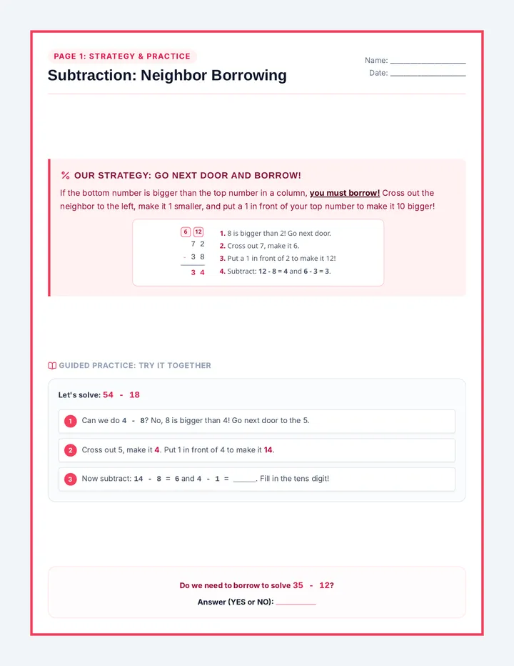 Subtraction Borrow Box