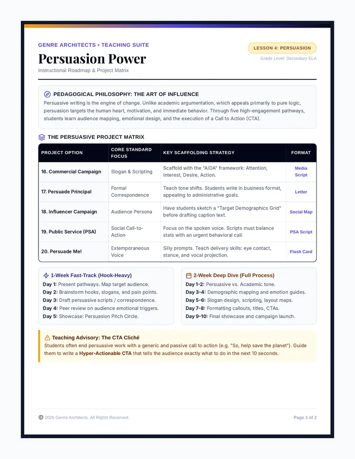 Persuasion Power Teacher Companion