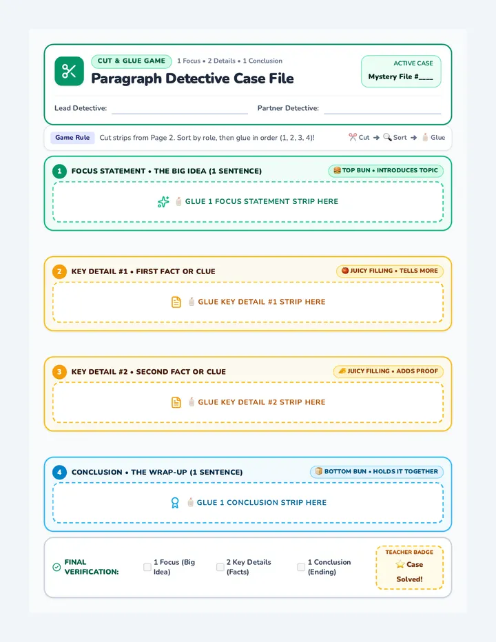 Story Detective Match Game