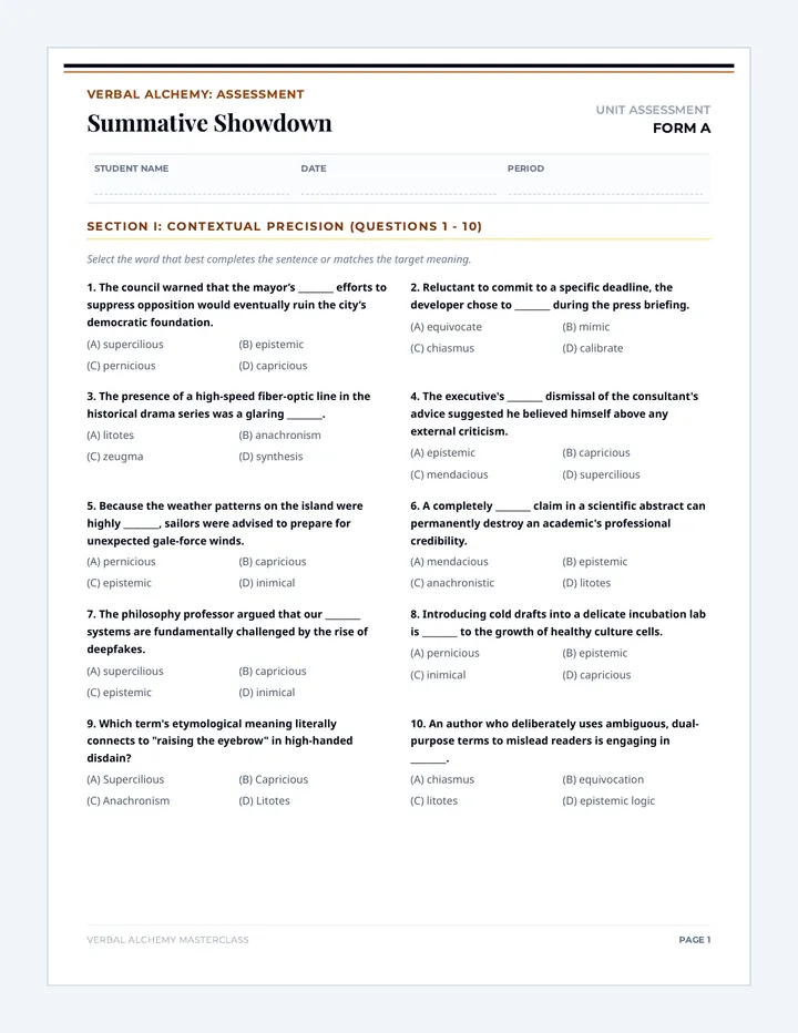 Summative Showdown Quiz