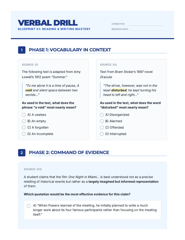 Verbal Mastery Drill