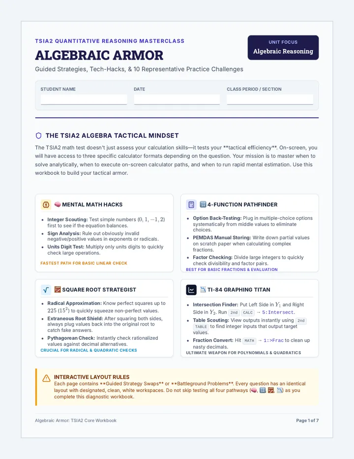 Algebraic Armor Workbook