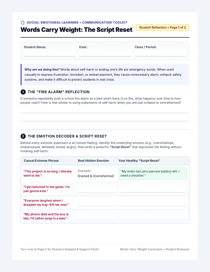 Script Reset Student Handout